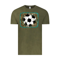 Vintage Olive glitter soccer leopard Vintage Tee - RanaPortraitStore
