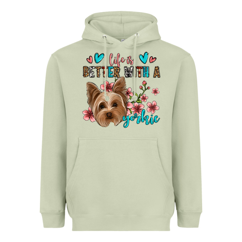 Life Is Better With A Yorkie Heavyweight Hoodie by Jasminsmagicworld | Teevron