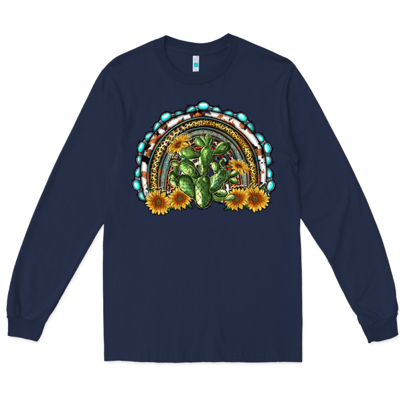 Western Rainbow With Cactus Long Sleeve Tee by RanaPortraitStore | Teevron