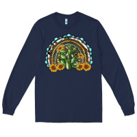 Navy western rainbow with cactus Long Sleeve Tee - RanaPortraitStore