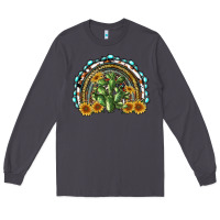 Smoke western rainbow with cactus Long Sleeve Tee - RanaPortraitStore