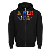Black america thunderbolt Zipper Hoodie - HRA Design Shop