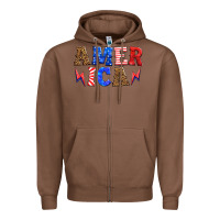 Chestnut america thunderbolt Zipper Hoodie - HRA Design Shop
