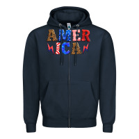Navy america thunderbolt Zipper Hoodie - HRA Design Shop