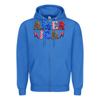 True Royal america thunderbolt Zipper Hoodie - HRA Design Shop