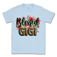 Dusty Blue flowers blessed gigi Classic Tee - Zillion Design Studio