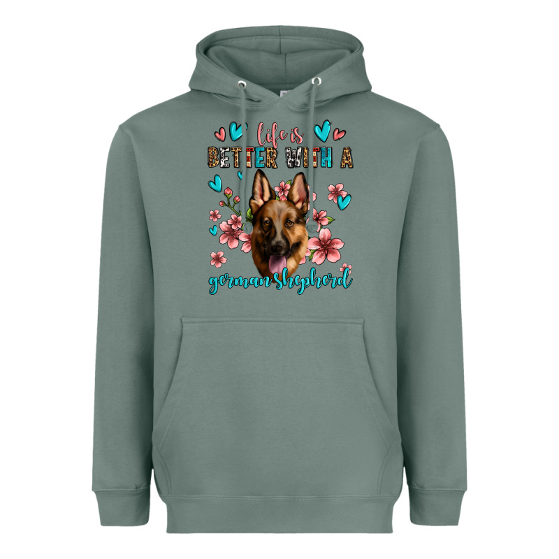 Life Is Better With A German Shepherd Heavyweight Hoodie by Jasminsmagicworld | Teevron