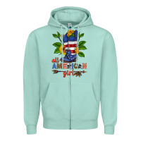 Seafoam all american girl cowboy boot with sunflower Zipper Hoodie - HRA Design Shop