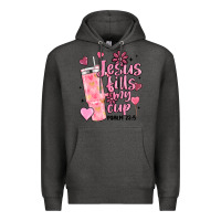 Charcoal Heather valentine jesus fills my cup Premium Hoodie - MaliasSmallBusiness