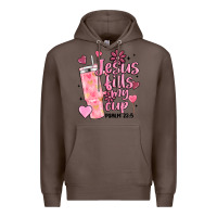 Coffee valentine jesus fills my cup Premium Hoodie - MaliasSmallBusiness