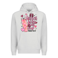 Dove Grey valentine jesus fills my cup Premium Hoodie - MaliasSmallBusiness