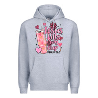 Heather Grey valentine jesus fills my cup Premium Hoodie - MaliasSmallBusiness
