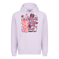 Lilac valentine jesus fills my cup Premium Hoodie - MaliasSmallBusiness