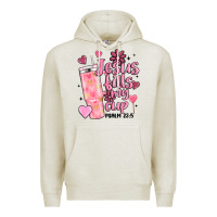 Oatmeal Heather valentine jesus fills my cup Premium Hoodie - MaliasSmallBusiness
