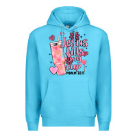 Ocean Blue valentine jesus fills my cup Premium Hoodie - MaliasSmallBusiness