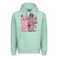 Seafoam valentine jesus fills my cup Premium Hoodie - MaliasSmallBusiness