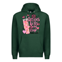 Sports Green valentine jesus fills my cup Premium Hoodie - MaliasSmallBusiness
