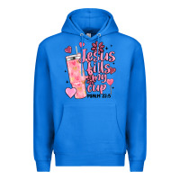 True Royal valentine jesus fills my cup Premium Hoodie - MaliasSmallBusiness