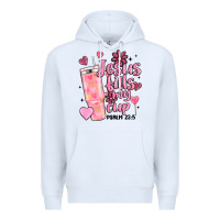 White valentine jesus fills my cup Premium Hoodie - MaliasSmallBusiness