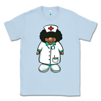 Dusty Blue african nurse gnome afro hair Classic Tee - BarkalooDesign