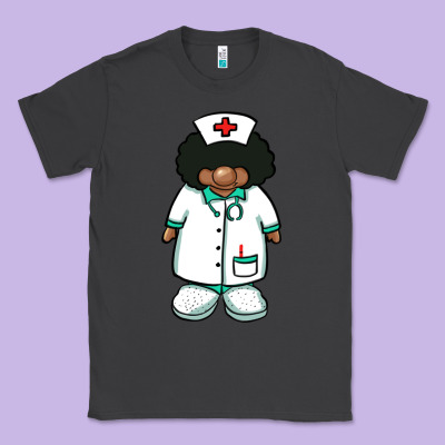 African Nurse Gnome Afro Hair Classic Tee Designed By Barkaloodesign