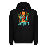 Black camp life camp backpack Premium Hoodie - AdoDesignShop
