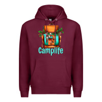 Burgundy camp life camp backpack Premium Hoodie - AdoDesignShop