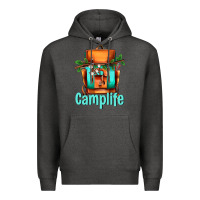 Charcoal Heather camp life camp backpack Premium Hoodie - AdoDesignShop