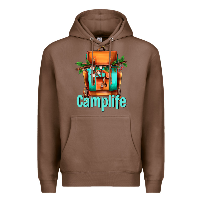Camp Life Camp Backpack Premium Hoodie by AdoDesignShop | Teevron