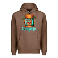 Chestnut camp life camp backpack Premium Hoodie - AdoDesignShop