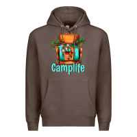 Coffee camp life camp backpack Premium Hoodie - AdoDesignShop