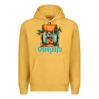 Mustard camp life camp backpack Premium Hoodie - AdoDesignShop