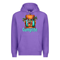 Purple camp life camp backpack Premium Hoodie - AdoDesignShop