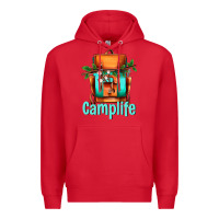 Red camp life camp backpack Premium Hoodie - AdoDesignShop