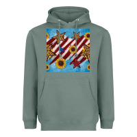 Sage western star with sunflower seamless pattern Heavyweight Hoodie - BundleAndBundleShop