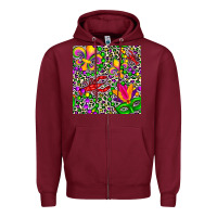 Burgundy mardi gras crawfish leopard  seamless pattern Zipper Hoodie - FaDigitalArtStudio