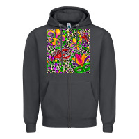 Smoke mardi gras crawfish leopard  seamless pattern Zipper Hoodie - FaDigitalArtStudio