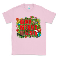 Bubblegum Pink one merry teacher Classic Tee - texasbilliewilder