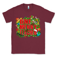 Burgundy one merry teacher Classic Tee - texasbilliewilder