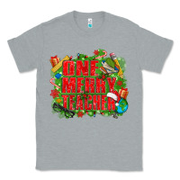 Heather Grey one merry teacher Classic Tee - texasbilliewilder