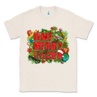 Natural one merry teacher Classic Tee - texasbilliewilder