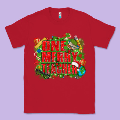 One Merry Teacher Classic Tee Designed By Texasbilliewilder