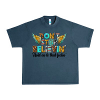Midnight Navy dont stop believing Urban Heavy Tee - texasbilliewilder