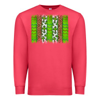 Cardinal Western St. Patrick's Shamrock Cross Leopard Brushstroke Premium Sweatshirt - Artiststas