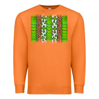 Carrot Western St. Patrick's Shamrock Cross Leopard Brushstroke Premium Sweatshirt - Artiststas