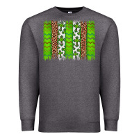 Charcoal Heather Western St. Patrick's Shamrock Cross Leopard Brushstroke Premium Sweatshirt - Artiststas