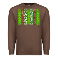 Chestnut Western St. Patrick's Shamrock Cross Leopard Brushstroke Premium Sweatshirt - Artiststas