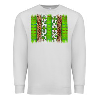 Dove Grey Western St. Patrick's Shamrock Cross Leopard Brushstroke Premium Sweatshirt - Artiststas