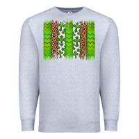 Heather Grey Western St. Patrick's Shamrock Cross Leopard Brushstroke Premium Sweatshirt - Artiststas