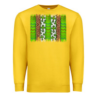 Lemon Western St. Patrick's Shamrock Cross Leopard Brushstroke Premium Sweatshirt - Artiststas